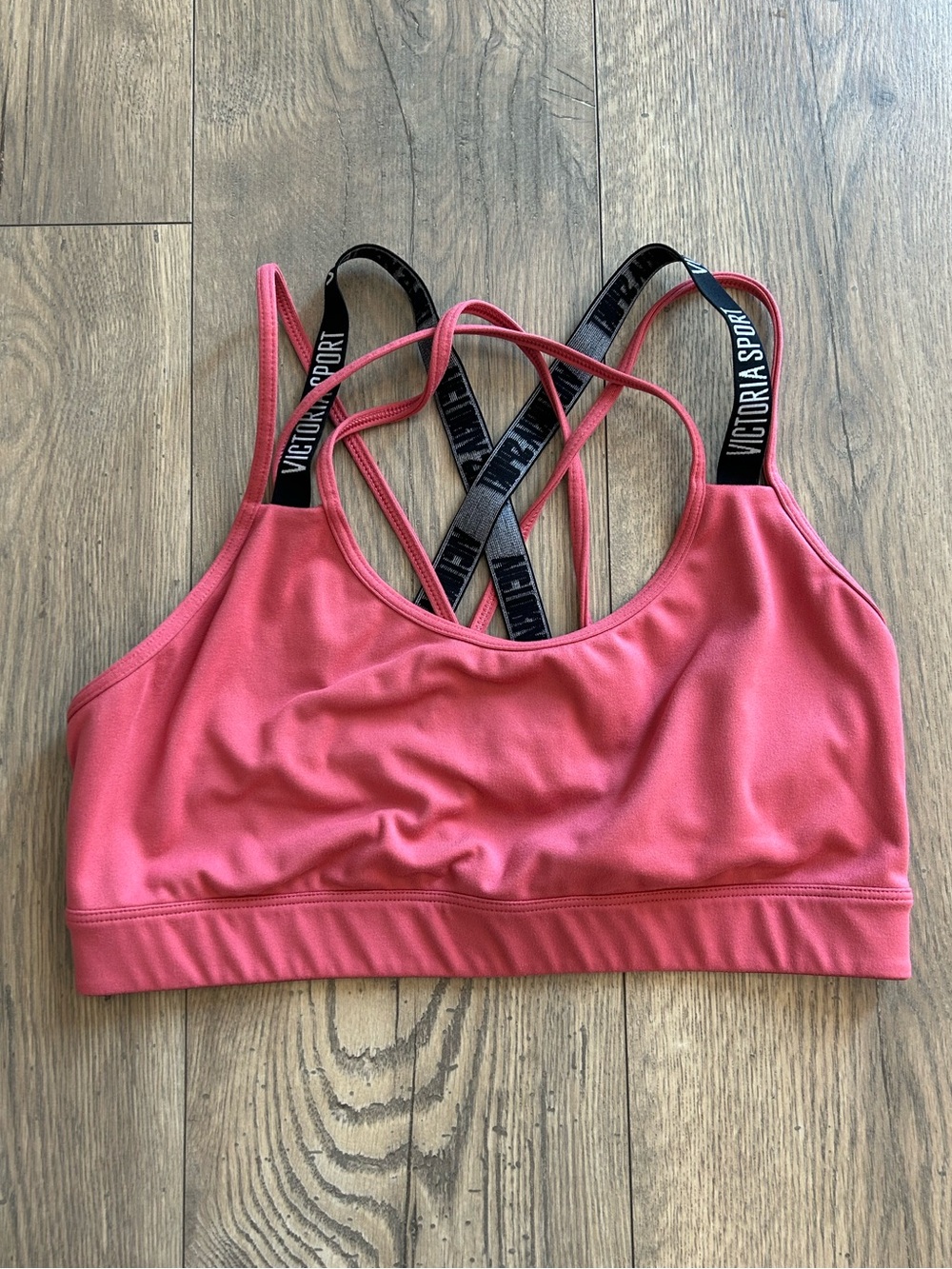 Victoria Sport Coral Pink Strappy Sports Bra